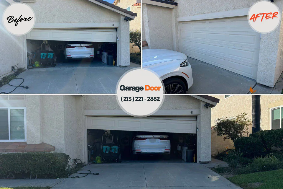 Before and after: garage door repair Bethel, WA